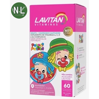 Lavitan Vitamina Infantil 60 Comprimidos Mastigaveis Sabores Tutti-Frutti