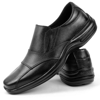 Sapato social masculino preto em couro vegetal preto