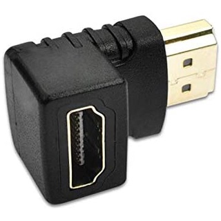 Adaptador Plug HDMI Macho para HDMI Fêmea em L 90 Graus - Conector com Curva em 90º Macho x Fêmea Fixo (2)