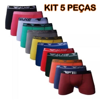 Kit 5 Cuecas Lisa Box Boxer Microfibra Forro Algodão Promoção Preço Baixo Masculino