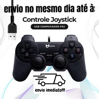 Controle Joystick USB Games Retro Computador PC Gamer Playstation ps2 e ps3