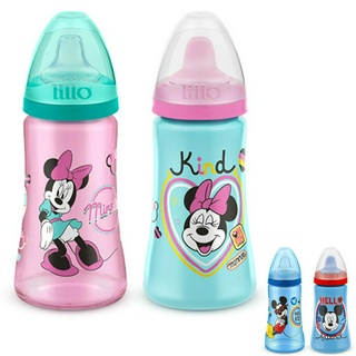 Kit 2 Copos Colors Bico De Silicone Disney Minnie Mickey Lillo