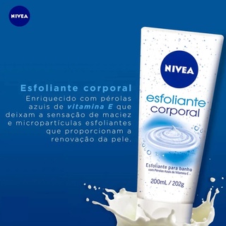 Esfoliante Nivea 200mL Banho corporal pérolas azuis renova a pele limpa barato (2)