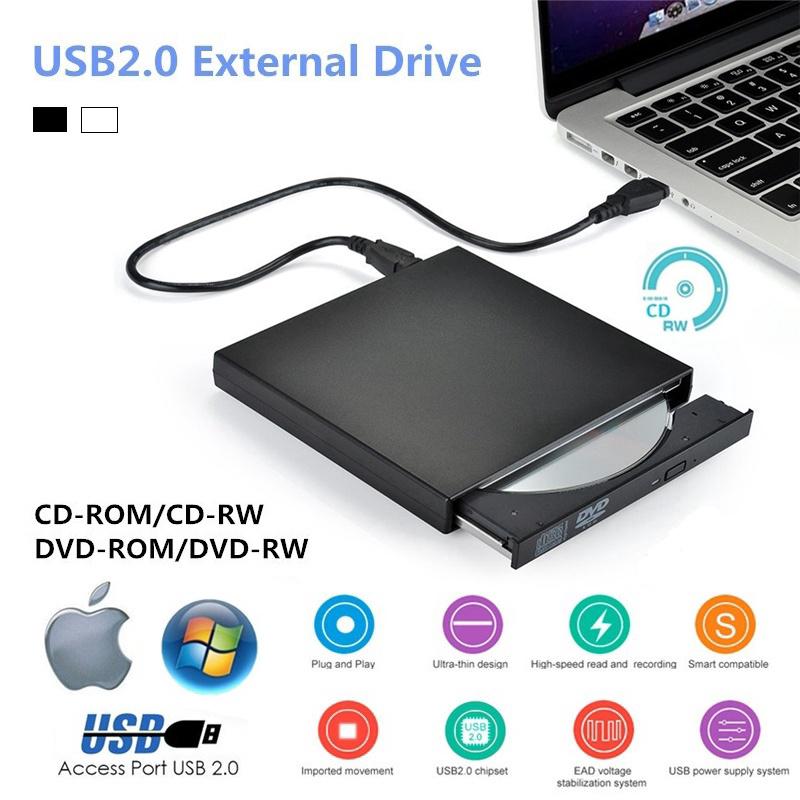 Gravador/Reprodutor de CD/DVD Externo USB 2 0 para Computador/Laptop/PC (1)