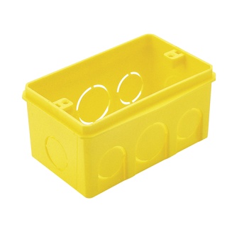 Caixa de Luz 4x2 embutir Retangular Amarela Tramontina 25 unidades (2)