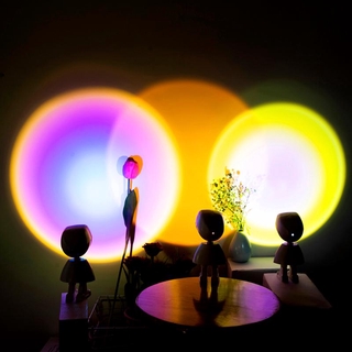 Usb Projetor De Lâmpada Figura Robô Com Pô Rainbow / SunColor Levou Projeção De Luz Ornamento Para Home Office (1)