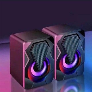 Caxinha Caixa de som computador PC gamer alto falante RGB luz de respiração fria (4)