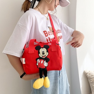 2022 Novos Sacos De Ombro Dos Desenhos Animados Da Disney Mickey Mouse Nylon Saco Mulheres Mensageiro Bonito Anime Moda Bolsa Presentes Para Um Meninas