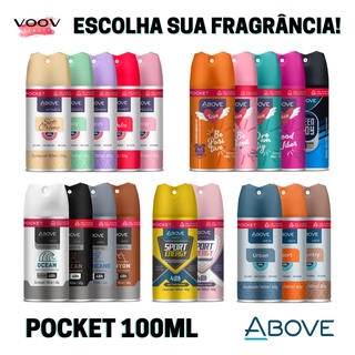 Desodorante Aerosol Antitranspirante Pocket Masculino Feminino Unissex 100ml Above Vários Modelos