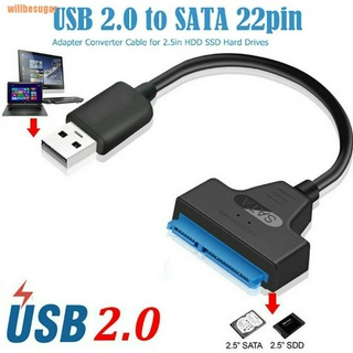 Willbesugar Usb 2.0 Para Sata 22 Pin Laptop Hard Disk Drive Ssd Conversor Adaptador De Cabo