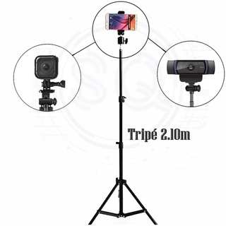 Tripé Universal para Celular Camera e Webcam 2.10m tripe