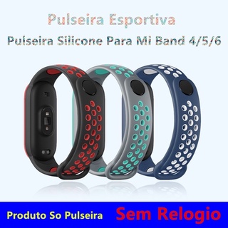 Pulseira Para Mi Band 3/4/5/6 Promocao Pulseira De Silicone Tipo Nike Esportiva (2)