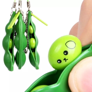 Fun Beans Squishys Fidget Toy Anti Stress Ball Squeezing Charms Key Ring Ornament Stress Relieve Decompression Toys