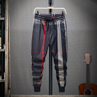 Gucci Calças de menino espiritual, moda de outono masculina, pequenos pés, calças casuais sociais, calças de nove pontos, calças vermelhas, calças xadrez
