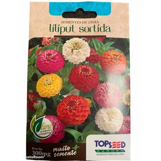 Sementes de Zinia Liliptu Sortida Topseed 45 sementes