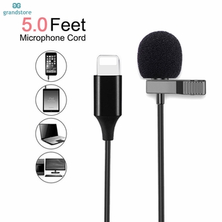 Mini Microfone Condensador Portátil Com Clip-On Lapela Microfone Com Fio Para Iphone