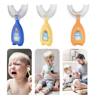 Escova de dentes de silicone flexível para limpeza de bebês em forma de U Escova de dentes infantil de 2 a 12 anos (3)