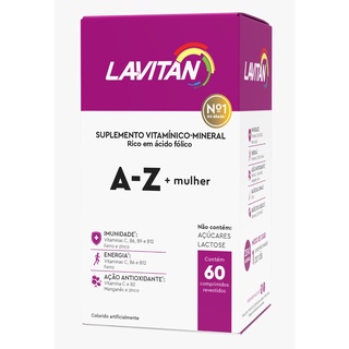 Lavitan A-Z MULHER Rosa com 60 Comprimidos Suplemento Vitaminico Vitamina CIMED