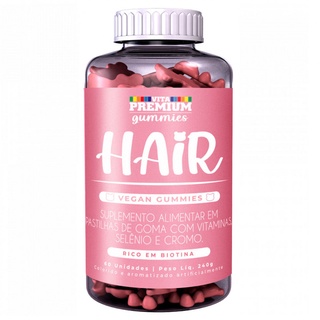 Gummies Hair com 60 Fortalecimento Cabelos Gummy Vita Premium Fortalecedor de Cabelos em Gomas
