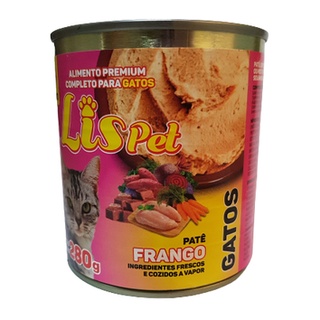 Alimento Completo / Ração Úmida / Patê para Gatos Adultos e Filhotes - LISPET - Sabor Frango - 280G