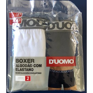 Kit 2 Cuecas Boxer Masculina Duomo algodão com elastano (original)