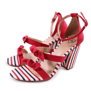 Sapatos Sandalias Femininas Salto Grosso Vermelha Navy Barata Moda 2020
