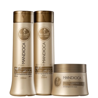 Kit Haskell Mandioca Shampoo | Condicionador 300 ml | Máscara Hidratante 300g