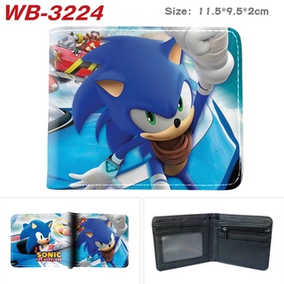 Nintendo Sonic The Hedgehog Cartoon Men and Women PU Leather Casual Short Wallet Student Coin Purse
