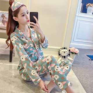 【Hot Sale】Pijama Feminino Para Primavera E Outono / Vestido De Maternidade / Cardigan Manga Longa Versão Coreana De Estudantes