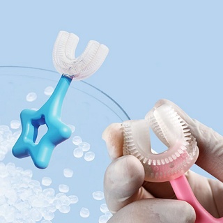 Escova de Dentes Infantil em formato de U - Silicone 360° graus - escova de dente em u