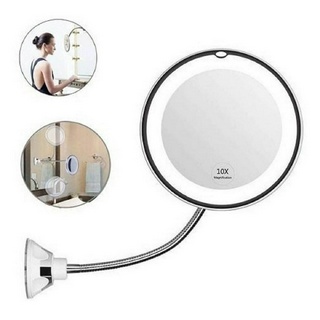 Espelho Banheiro Led 360 Flexível 10x Aumento Ventosa Maquiagem (1)