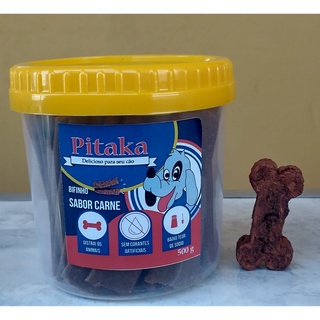 Petisco Pitaka tipo Bifinho Macio para cachorro - sabor Carne 500g + DELICIOSO BRINDE cães