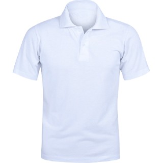 Camisa Polo Plus Size XG ao XGG, Cor Branca, Lisa, Masculina, Tamanho Grande, Piquet Vortex, 50%algodão/50%poliester, Uniformes