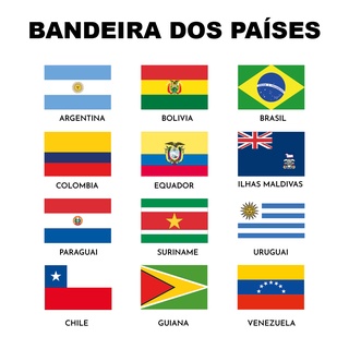 Adesivo Decorativo de Carro - Bandeira do Brasil, Argentina, Venezuela, Bolívia com 6 CM de Largura