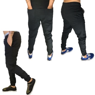 Calça Jogger Masculina Slim Sarja Com Punho Elástico alfaiataria Swag Sport Fino Jeans (3)