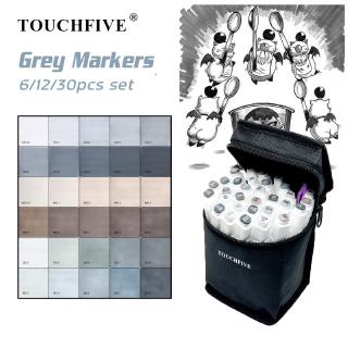 Touchfive Conjunto Arte Gráfica Marcador Copic Cinza 6 / 12 / 30 Cores Cinza (1)