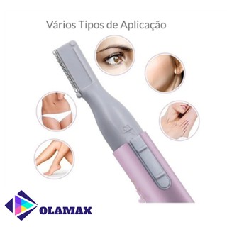 Olamax Mini Aparador de Pelos Facial Sobrancelha Buço Rosto Pilha