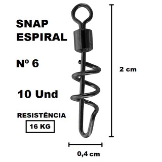 Engate Rápido Espiral nº 6 - Cartela com 10 / Black Nickel / Action