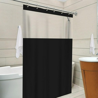Cortina Box para Banheiro Preto Com Visor PVC (1)