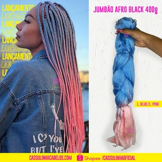 Jumbão Afro Black 400g cor L. Blue/L. Pink