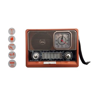 Rádio Com Relógio Retrô Vintage Am/fm Bluethoot Usb Bateri ec105 - KWSHOPEES10058 (1)