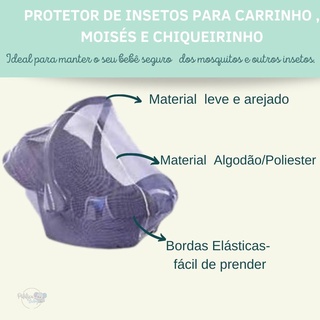 Mosquiteiro Para Carrinho De Bebê Tamanho Universal Proteção De Insetos Rede Protetora de Pernilongo Protetor Anti Mosquito (3)