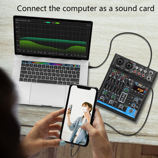 Interface De Áudio Mixer 4-channel Usb, Controle De Som Dj Com Bluetooth Soundcard Para Gravação De Computador (8)