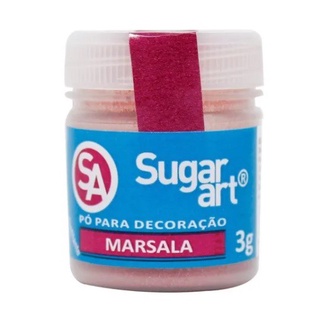 Pó para Decoração confeitaria cor Marsala 3g Sugar Art