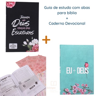 Kit Jornada com Abas de Bíblia Flores Cruz + Caderno Devocional Meu Amado