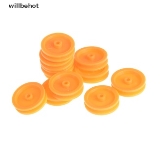willbehot 20pçs Polia De Plástico De 2mm Com Furo/Laranja Para Carrinho De Brinquedo RC (2)