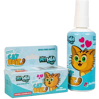 CatBait Atrativos Para Gatos Erva + Spray Líquido Jel Past