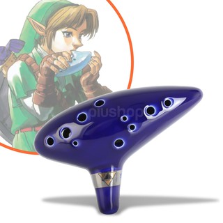Flauta Ocarina Zelda em Cerâmica 12 Furos Azul Standard (7)