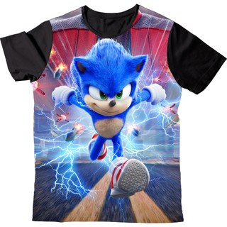Camisa Camiseta Sonic Infantil Adulto