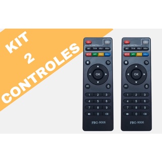 Kit 2 Controles Remoto Tv Box Universal 4k Mx9 Tx3 Tx9 Tx2 Mxq Pro